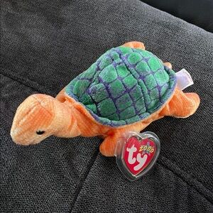 Peekaboo Turtle beanie baby in Orange and Green NWT